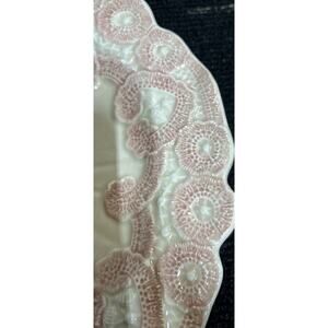 Vintage Pink Embossed Lace Design